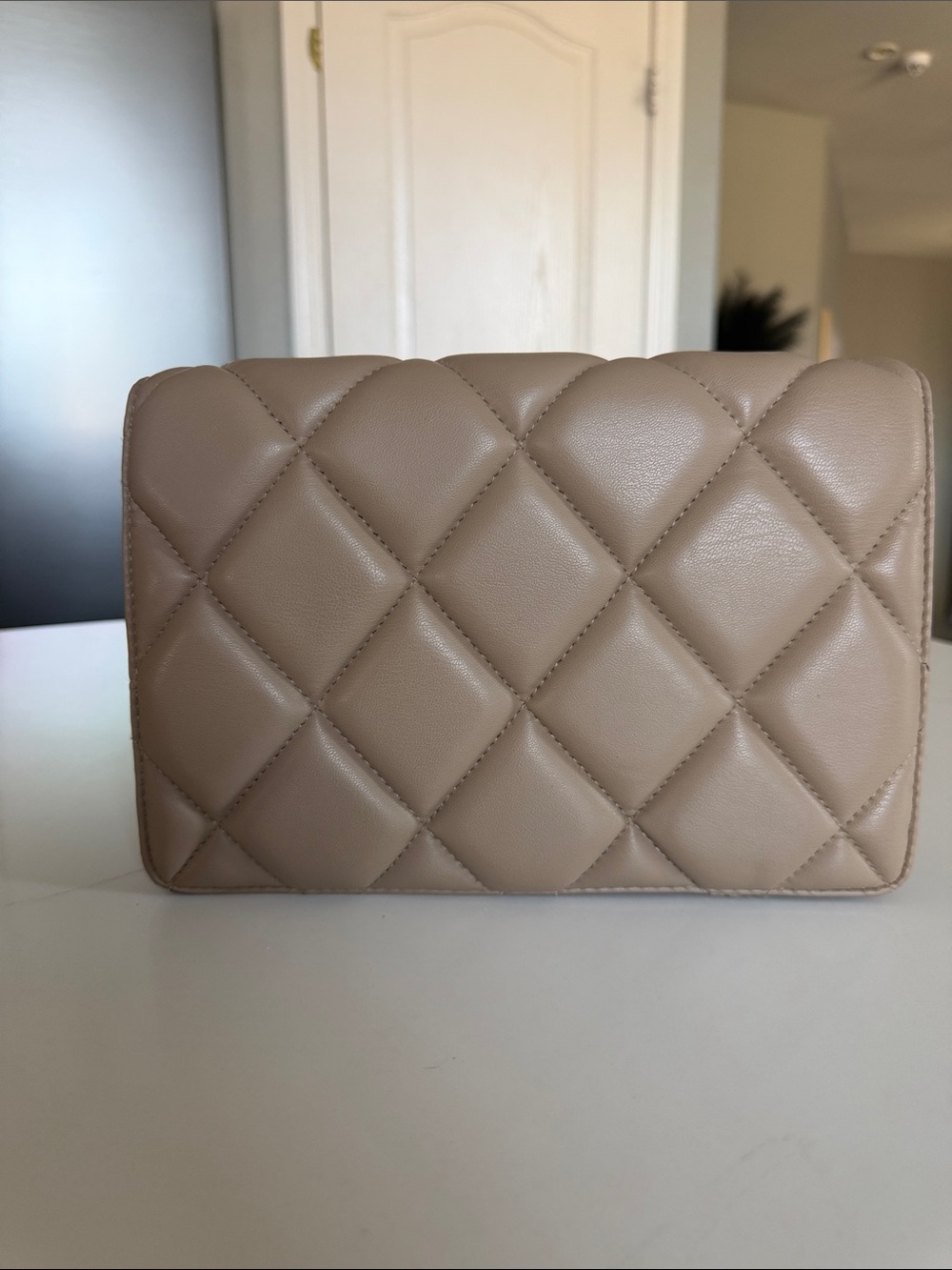 H&M Quilted Crossbody Bag in Taupe